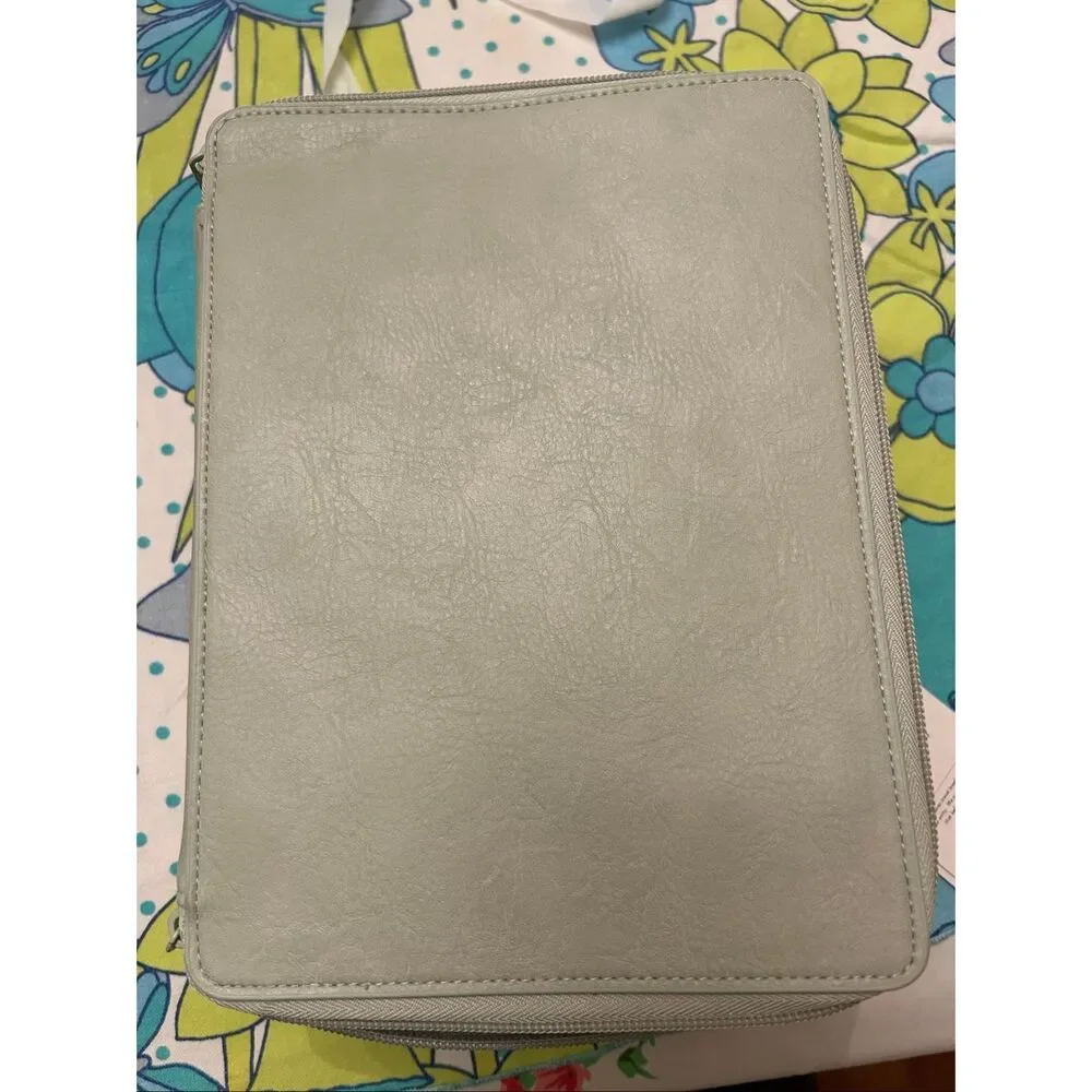 NWT Beis Faux leather cosmetics case in Matcha Green